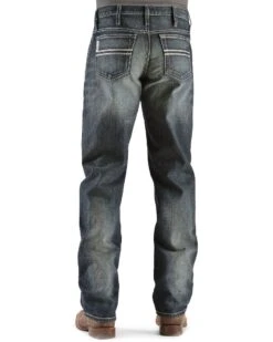 Cinch White Label Relaxed Fit Mid Rise Jeans Dark Stonewash
