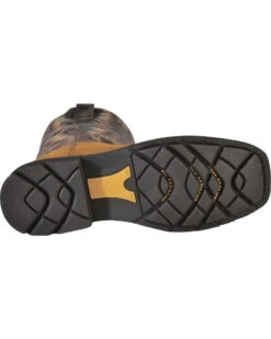 Ariat Men's 10" Sierra Pull On Western Work Boots - Square Toe -Men Western Cowboy 030390 BR BM