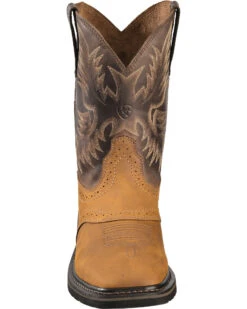 Ariat Men's 10" Sierra Pull On Western Work Boots - Square Toe -Men Western Cowboy 030390 BR FT