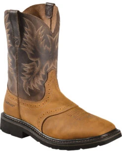 Ariat Men's 10" Sierra Pull On Western Work Boots - Square Toe