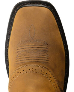 Ariat Men's 10" Sierra Pull On Western Work Boots - Square Toe -Men Western Cowboy 030390 BR TP