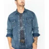Wrangler Men's Slub Denim Long Sleeve Work Shirt