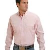 Stetson Men's Solid Long Sleeve Button Down Western Shirt