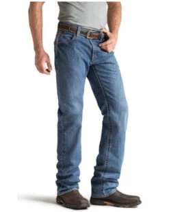 Ariat Men's FR M3 Medium Wash Loose Basic Stackable Straight Leg Jean - Big