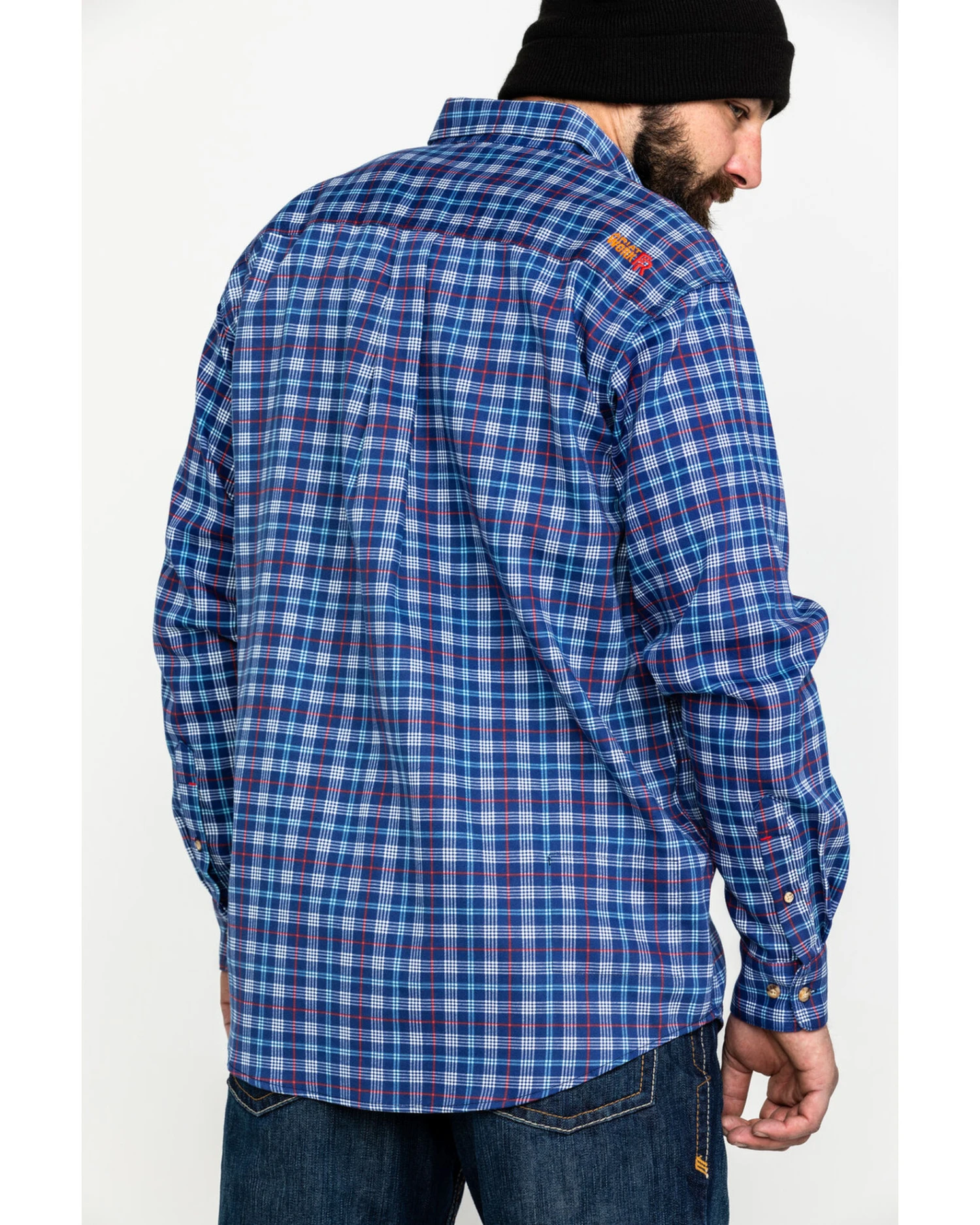 Ariat Men's Collins FR Plaid Print Long Sleeve Button Down Work Shirt 2 Ariat Men's Collins FR Plaid Print Long Sleeve Button Down Work Shirt - Image 2