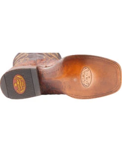 El Dorado Men's Handmade Full Quill Ostrich Stockman Boots - Broad Square Toe -Men Western Cowboy 2000221953 221 BM