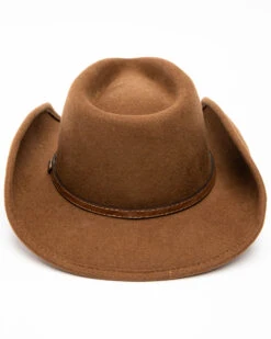 Cody James Men's Fawn Pinch Front Leather Stud Band Wool Hat  -Men Western Cowboy 2000234015 200 P5
