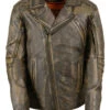 Milwaukee Leather Men's Triple Stitch Extra Long Biker Jacket 