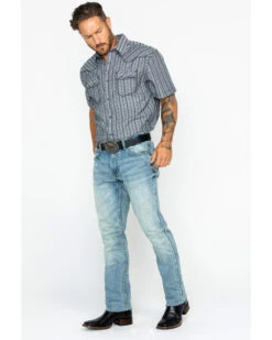 Moonshine Spirit Men's Sutton Light Wash Slim Straight Jeans  -Men Western Cowboy 2000239735 402 P6