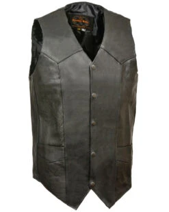 Milwaukee Leather Men's Snap Front Biker Vest - Big & Tall 