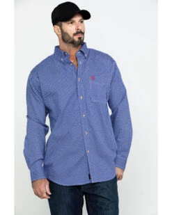 Ariat Men's FR Cobalt Print Liberty Long Sleeve Work Shirt - Tall 