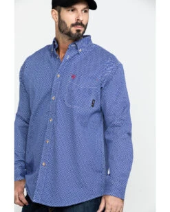 Ariat Men's FR Cobalt Print Liberty Long Sleeve Work Shirt - Tall  -Men Western Cowboy 2000269280 400 P3