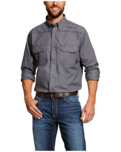 Ariat Men's FR Featherlight Button Long Sleeve Work Shirt - Tall 