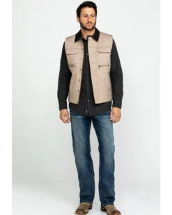 Cody James Men's Tan Ranchero Timberwolf Canvas Vest  -Men Western Cowboy 2000282528 280 P7