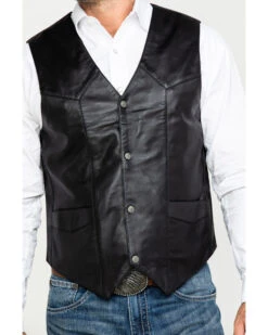 Liberty Wear Men's Jackson Lambskin Leather Vest  -Men Western Cowboy 2000292448 001 P4