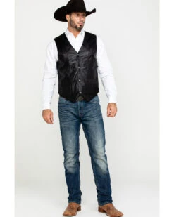Liberty Wear Men's Jackson Lambskin Leather Vest  -Men Western Cowboy 2000292448 001 P6