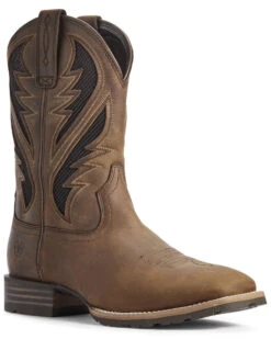 Ariat Men's Hybrid VentTEK Distressed Western Performance Boots - Broad Square Toe