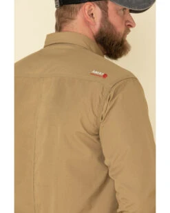 Ariat Men's Khaki FR Solid Featherlight Long Sleeve Work Shirt 9 Ariat Men's Khaki FR Solid Featherlight Long Sleeve Work Shirt -Men Western Cowboy 2000294868 250 P5