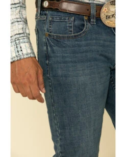 Cody James Men's High Roller Stackable Stretch Straight Medium Wash Jeans  -Men Western Cowboy 2000295743 400 P4
