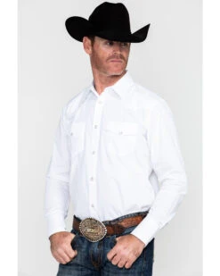 Gibson Trading Co. Men's White Water Long Sleeve Pearl Snap Shirt - Tall -Men Western Cowboy 2000325454 100 P3