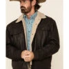 Cripple Creek Men's Leather Sherpa Lined Jacket 