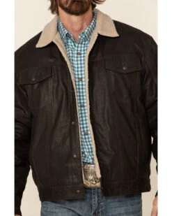 Cripple Creek Men's Leather Sherpa Lined Jacket  -Men Western Cowboy 2000328849 200 P3