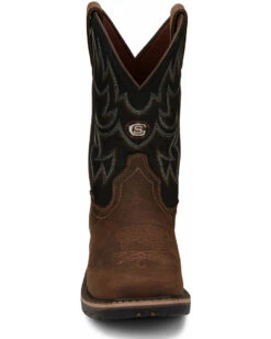 Justin Men's Fireman Black Western Boots - Square Toe 11 Justin Men's Fireman Black Western Boots - Square Toe -Men Western Cowboy 2000334478 280 P5