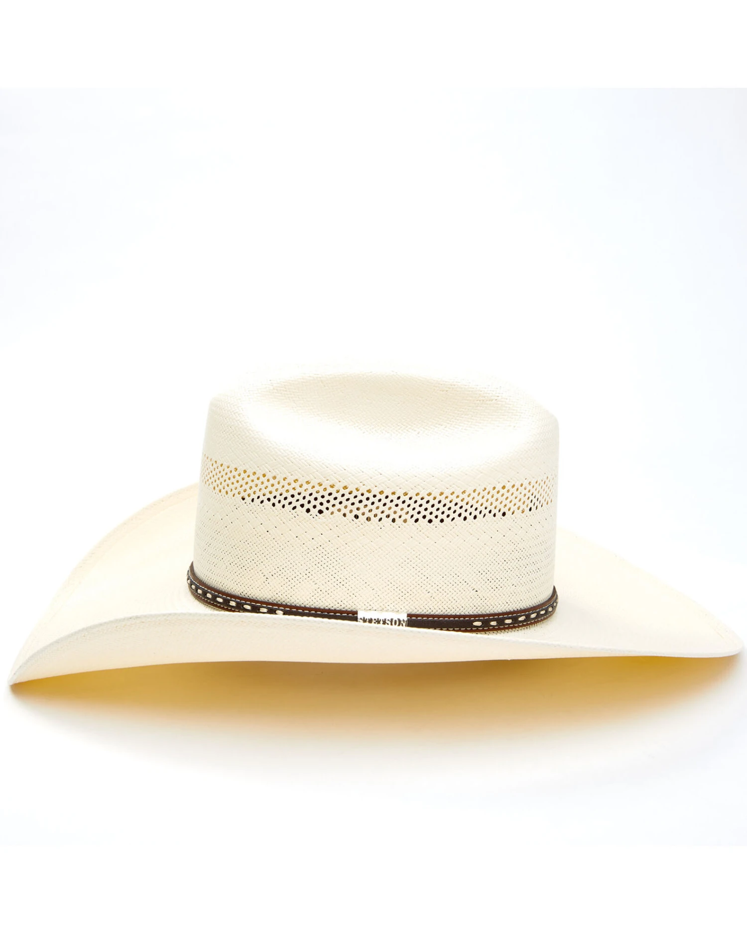 Stetson Men's Natural Crowley Straw Western Hat 2 Stetson Men's Natural Crowley Straw Western Hat - Image 2