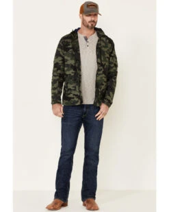 Flag & Anthem Men's Byron Camo Print Hooded Windbreaker Jacket 