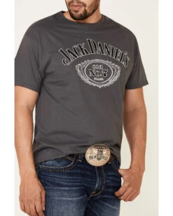 Jack Daniels Men's Cartouche Logo Brand Graphic T-Shirt  -Men Western Cowboy 2000341364 022 P3