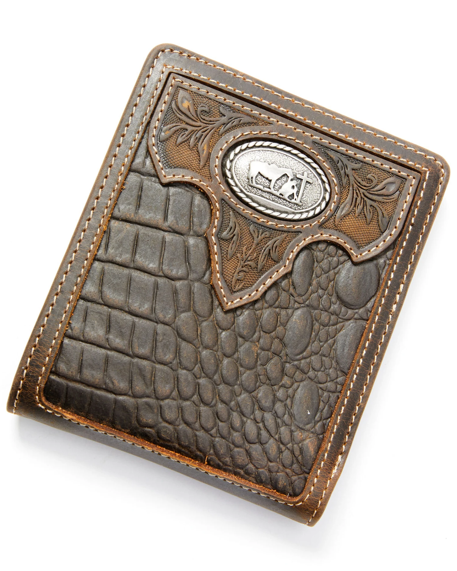 Cody James Men's Croc Embossed Bifold Wallet 1 Cody James Men's Croc Embossed Bifold Wallet
