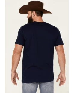 Cody James Men's Heather Navy Eagle Western Graphic Short Sleeve T-Shirt  -Men Western Cowboy 2000343149 410 P4