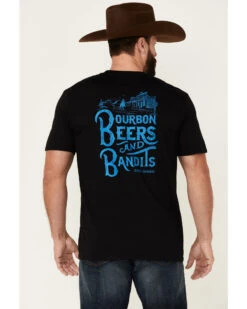 Cody James Men's Bourbon Beers Bandits Graphic Short Sleeve T-Shirt  -Men Western Cowboy 2000343164 610 P4