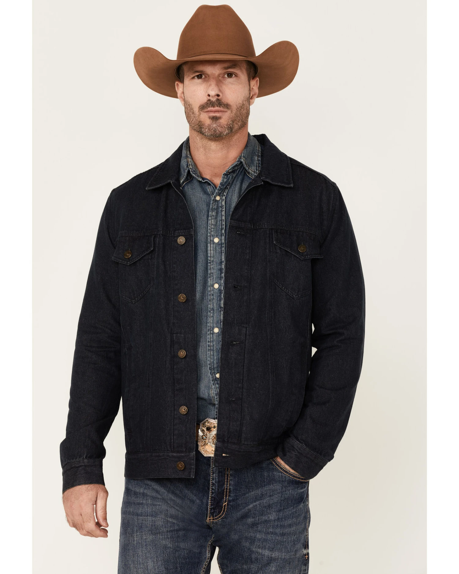 Cody James Men's Indigo Washed Button Down Unlined Denim Jacket 1 Cody James Men's Indigo Washed Button Down Unlined Denim Jacket