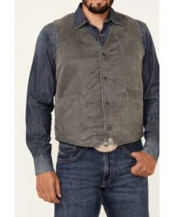 Outback Trading Co. Men's Iron Gray Sebastian Snap-Front Vest  -Men Western Cowboy 2000344759 022 P3