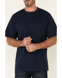 Hawx Men's Solid Navy Forge Short Sleeve Work Pocket T-Shirt  -Men Western Cowboy 2000345269 410 P3