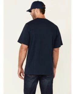 Hawx Men's Solid Navy Forge Short Sleeve Work Pocket T-Shirt  -Men Western Cowboy 2000345269 410 P4