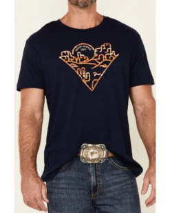 Cody James Men's Navy Poncho Desert Graphic Short Sleeve T-Shirt  -Men Western Cowboy 2000347473 400 P3