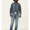 Wrangler Retro Men's Shadow Medium Wash Stretch Slim Bootcut Jeans 