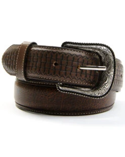 Cody James Men's Basket Weave Embossed Billet Leather Belt