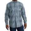 Carhartt Men's FR Steel Twill Plaid Work Shirt 
