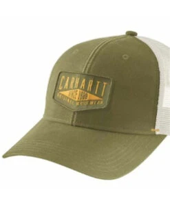 Carhartt Men's Workwear Logo Patch Mesh Back Trucker Cap