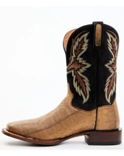 Dan Post Men's Taupe Water Snake Exotic Western Boots - Broad Square Toe  -Men Western Cowboy 2000354881 251 P3