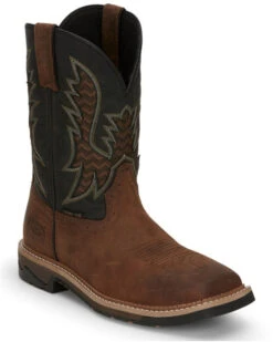 Justin Men's Stampede Bolt Pull On Western Work Boots - Nano Composite Toe 