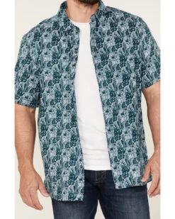 Gibson Men's Saguro Floral Print Short Sleeve Button Down Western Shirt  -Men Western Cowboy 2000359542 450 P3