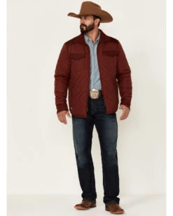 Kimes Ranch Men's Solid Burgundy Skink Zip-Front Quilted Jacket  -Men Western Cowboy 2000360308 640 P2