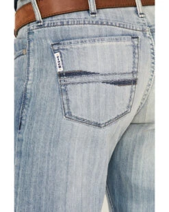 Cinch Men's Light Stonewash White Label Peformance Stretch Relaxed Straight Jeans  -Men Western Cowboy 2000362805 402 P4