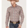 Cinch Men's Modern Fit Small Plaid Long Sleeve Snap Western Shirt 