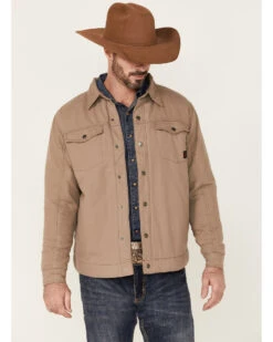 Justin Men's Solid Jackson Long Sleeve Snap Shirt Jacket