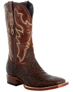 Tanner Mark Men's Exotic Elephant Print Western Boots - Broad Square Toe